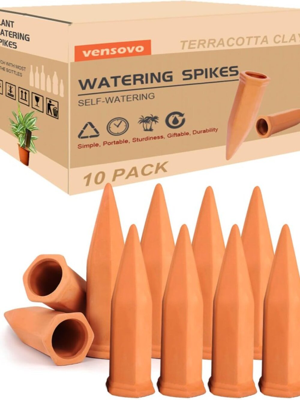 10pcs Terracotta Watering Spikes